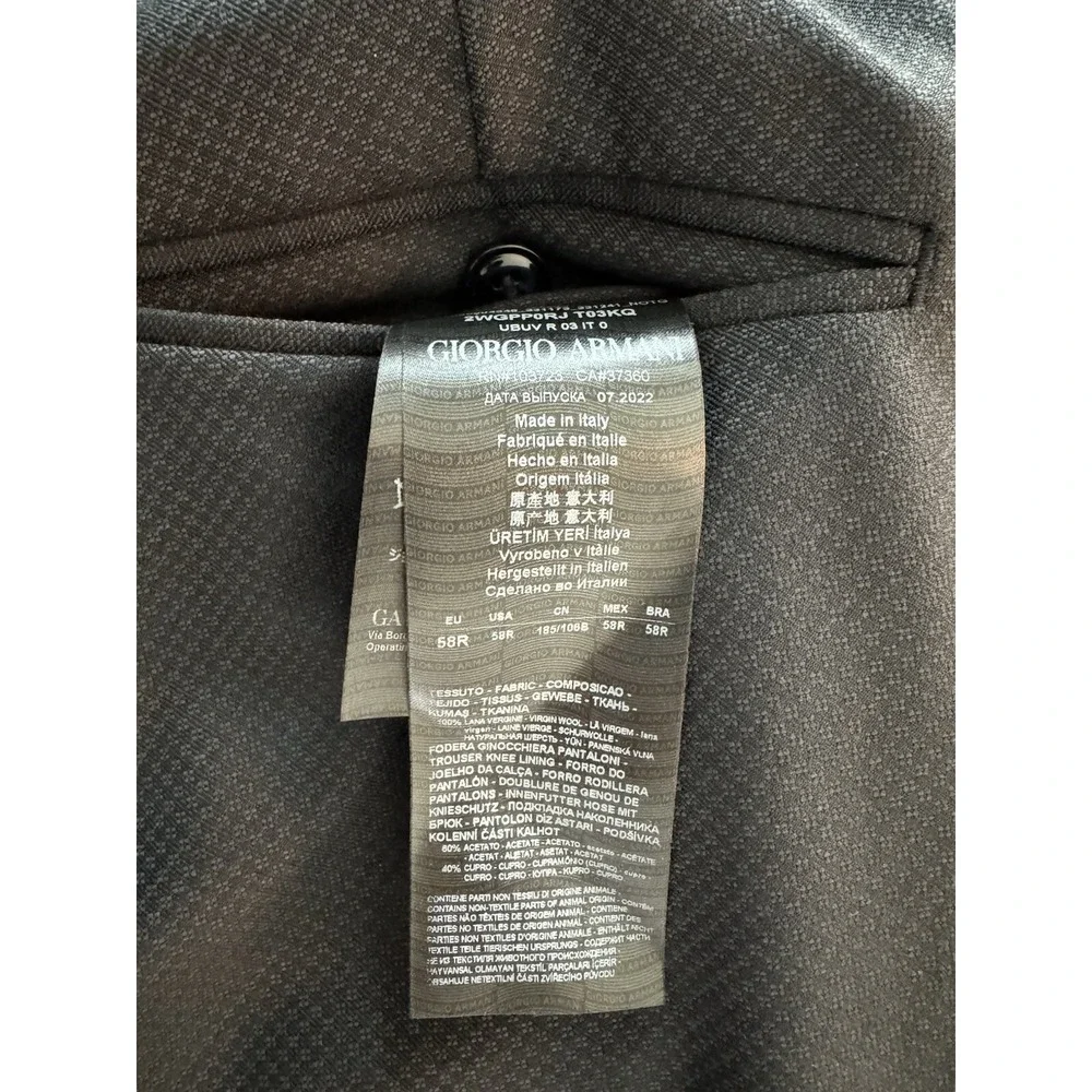 Giorgio Armani Italy Men's Black Flat Front Trousers Pants. NWT Authentic 40x37